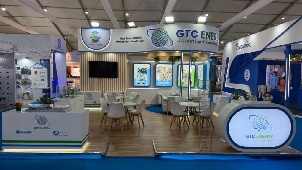 GTC Energy exhibition stand featuring modern architecture by expert exhibition stand builder