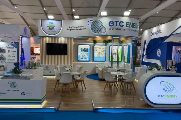 GTC Energy exhibition stand featuring modern architecture by expert exhibition stand builder